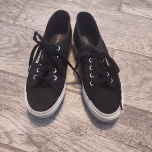 SuperGA Black Canvas Sneakers with White Soles Size 7.5